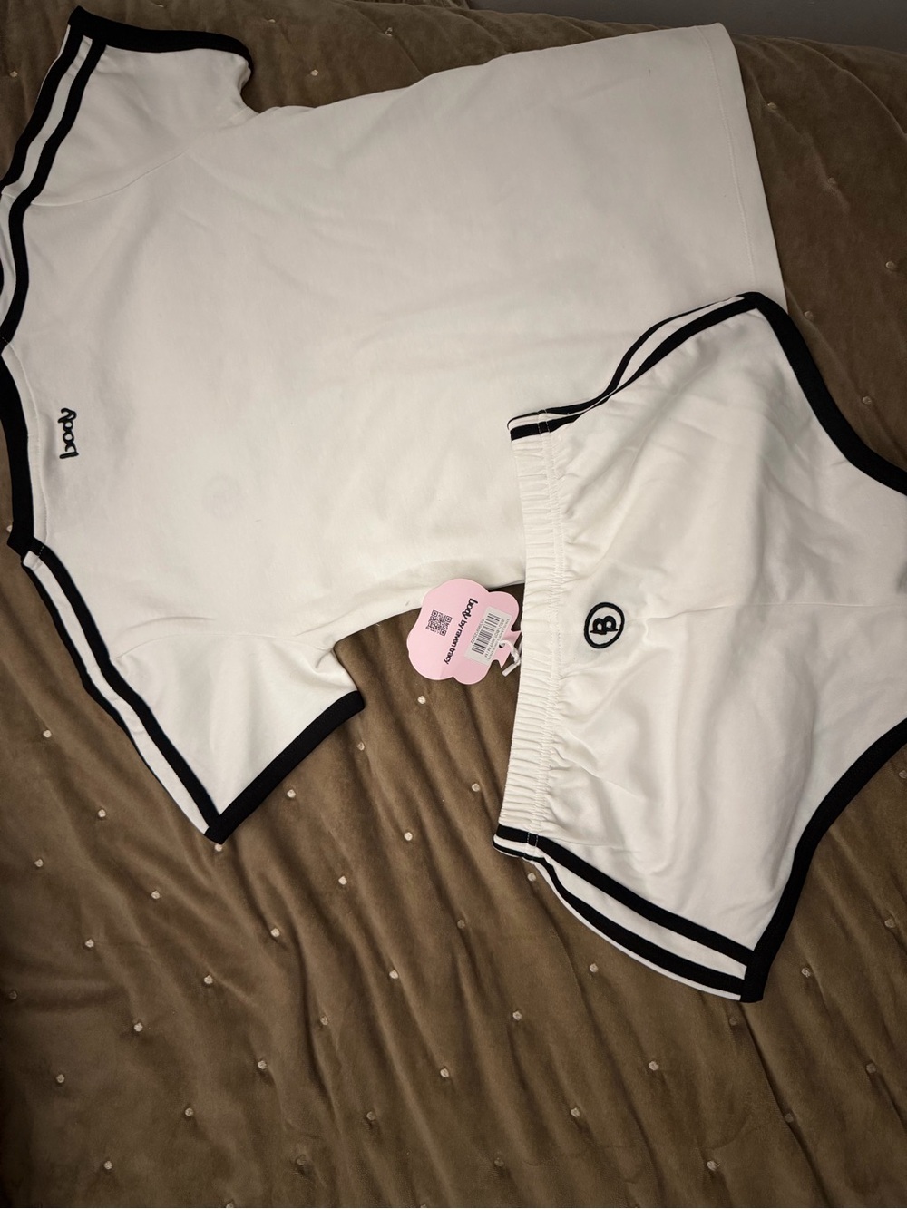 Women’s White Athletic Shorts with Black Trim - Unbranded